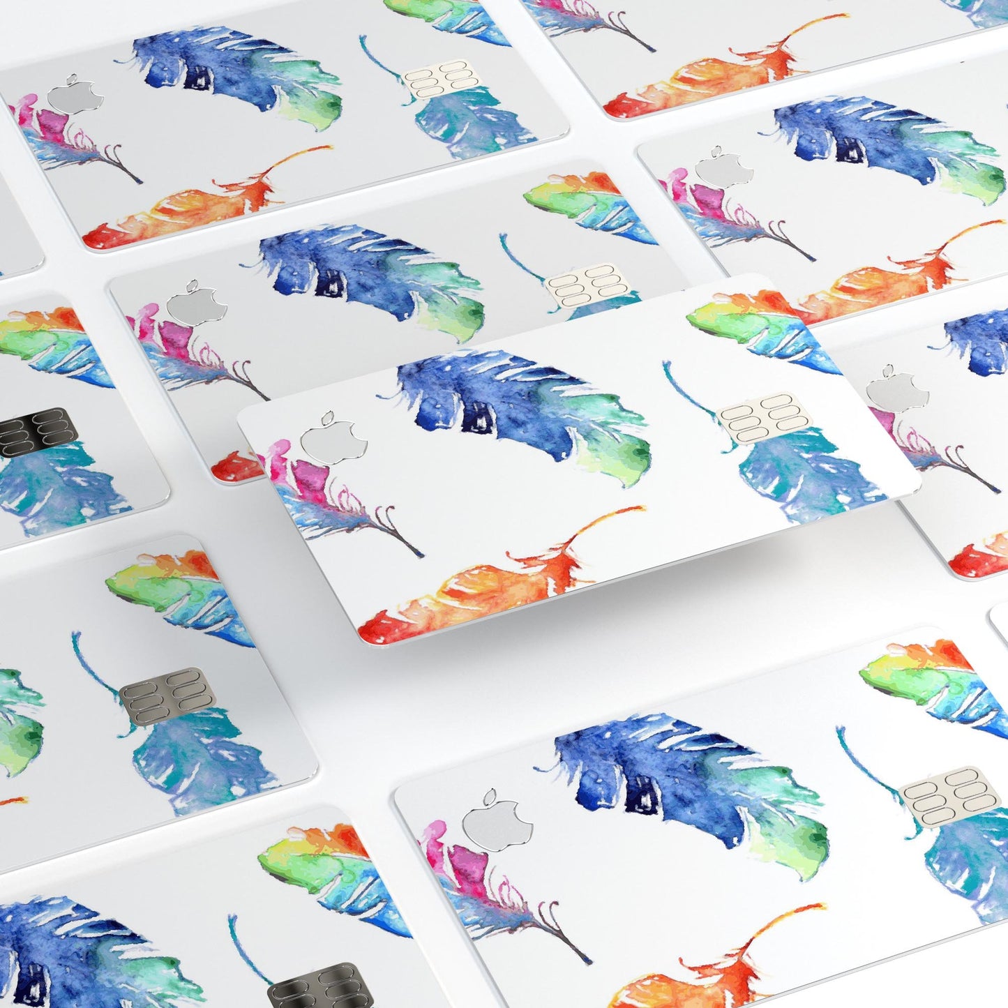 Colorful Watercolor Feathers - Premium Protective Decal Skin-Kit for