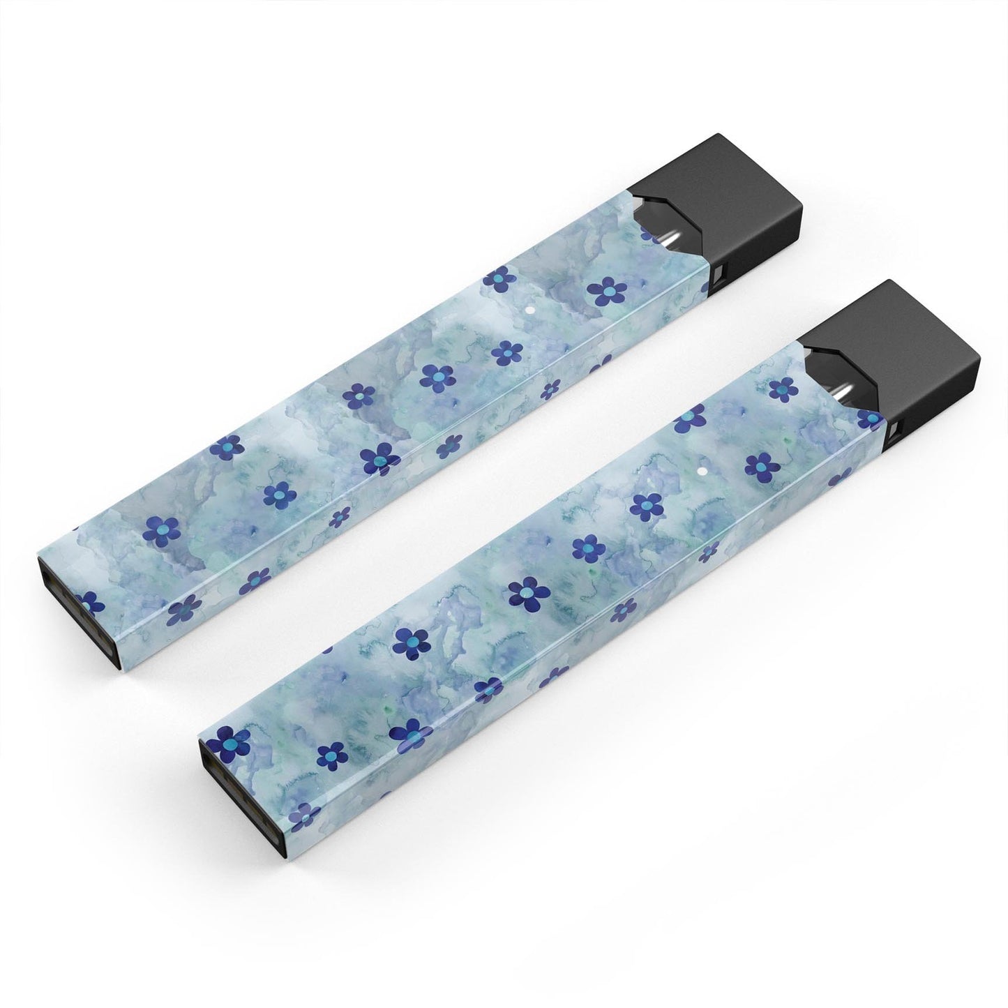 Cute Watercolor Flowers over Blue - Premium Decal Protective Skin-Wrap