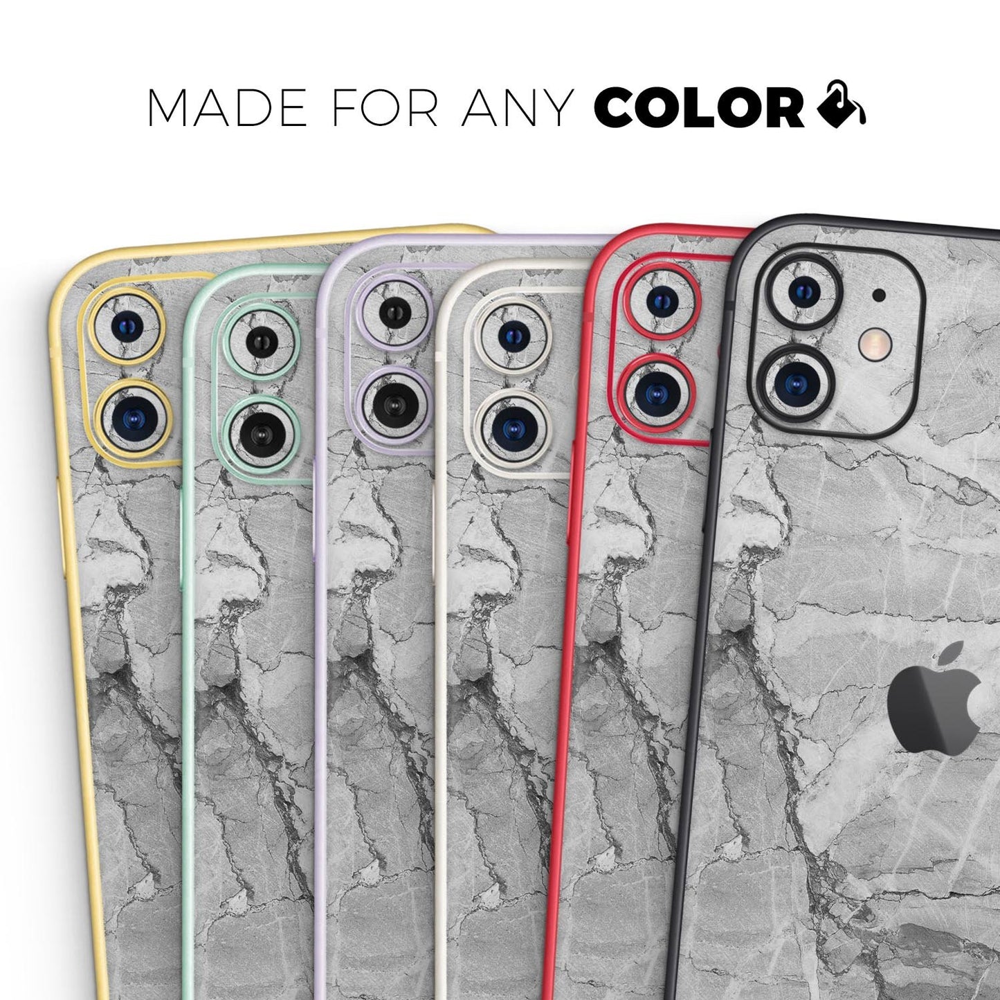 Gray Slate Marble // Skin-Kit compatible with the Apple iPhone 14, 13,