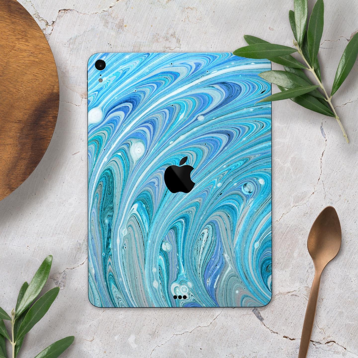 Mixed Blue Oil - Full Body Skin Decal for the Apple iPad Pro 12.9",