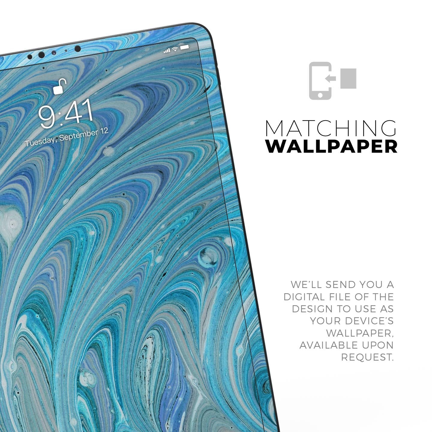 Mixed Blue Oil - Full Body Skin Decal for the Apple iPad Pro 12.9",