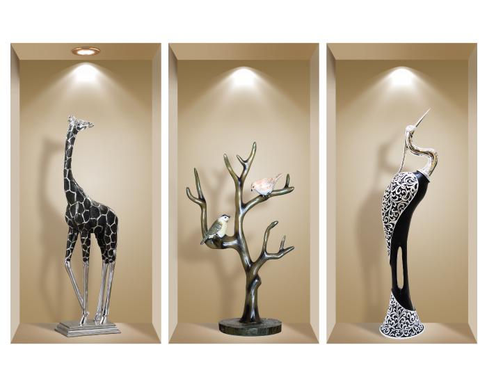 3D Niche Wall Art Decals - Set Of 3 | Easy To Apply, Stunning