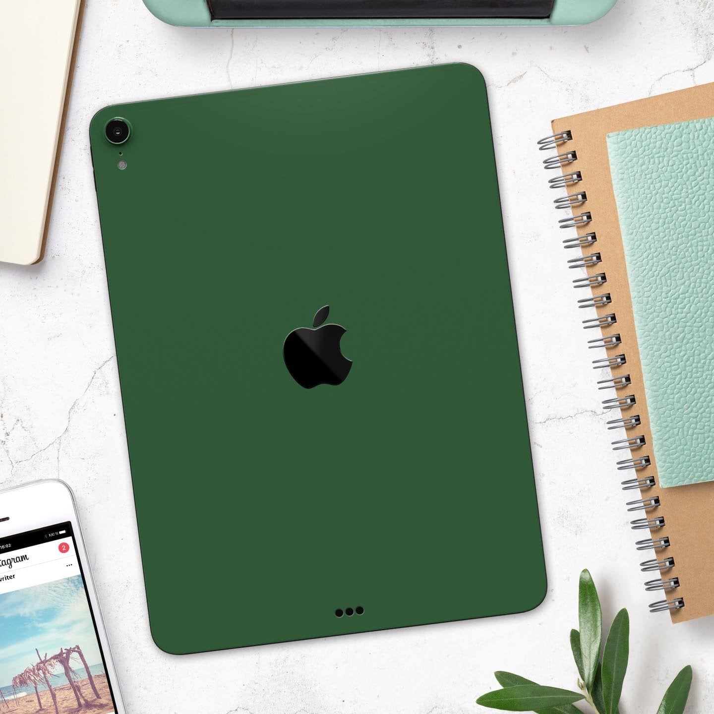Solid Hunter Green - Full Body Skin Decal for the Apple iPad Pro