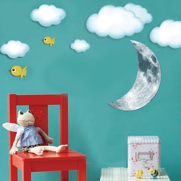 Glow Crescent Moon Wall Decal