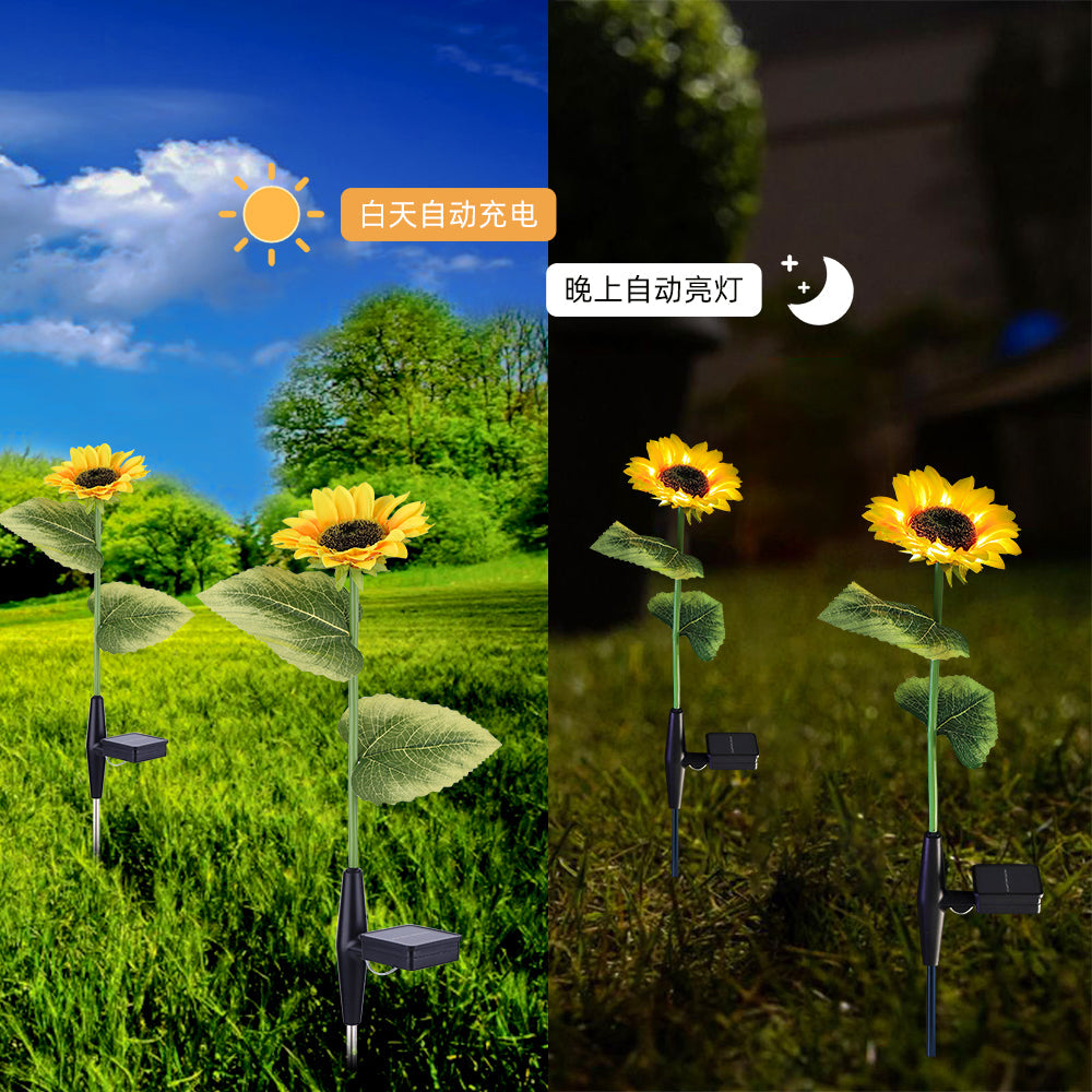 Solar Powered Sunflower Flowers Lights(2 Packs)