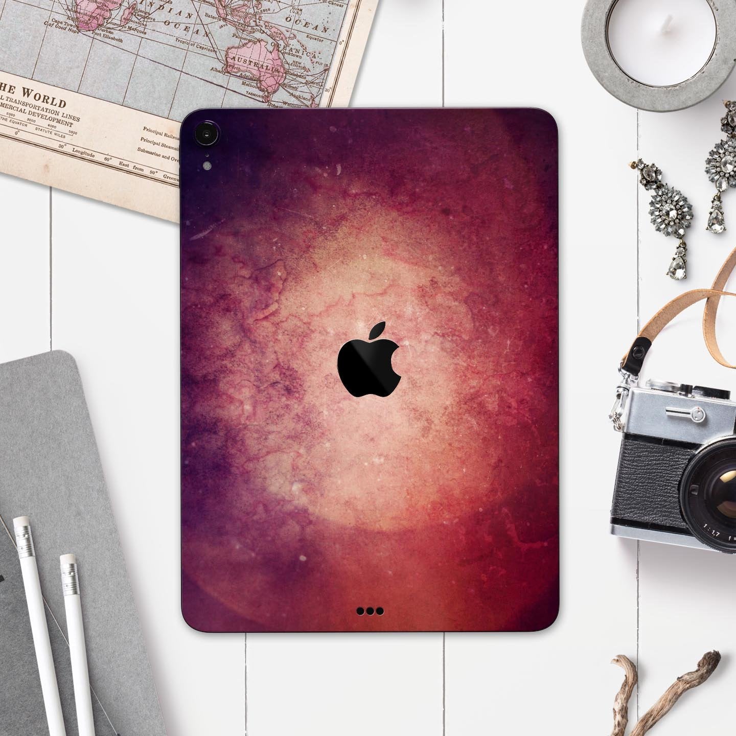 Abstract Fire & Ice V20 - Full Body Skin Decal for the Apple iPad Pro