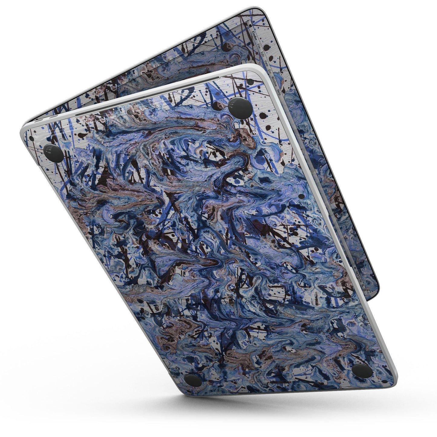 Abstract Wet Paint Blues - 13" MacBook Pro without Touch Bar Skin Kit