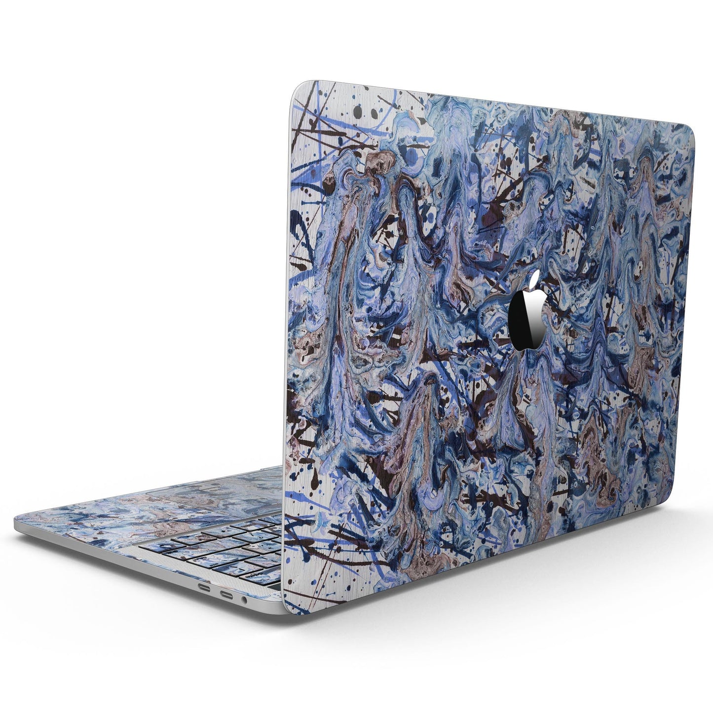 Abstract Wet Paint Blues - 13" MacBook Pro without Touch Bar Skin Kit