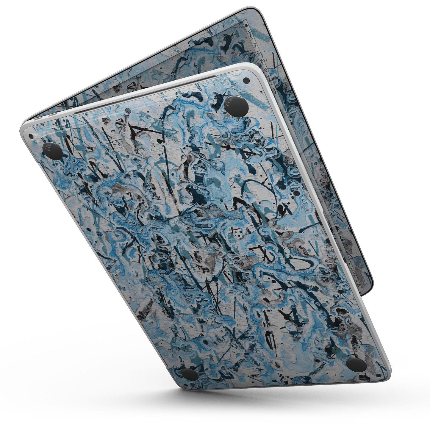 Abstract Wet Paint Teal - 13" MacBook Pro without Touch Bar Skin Kit