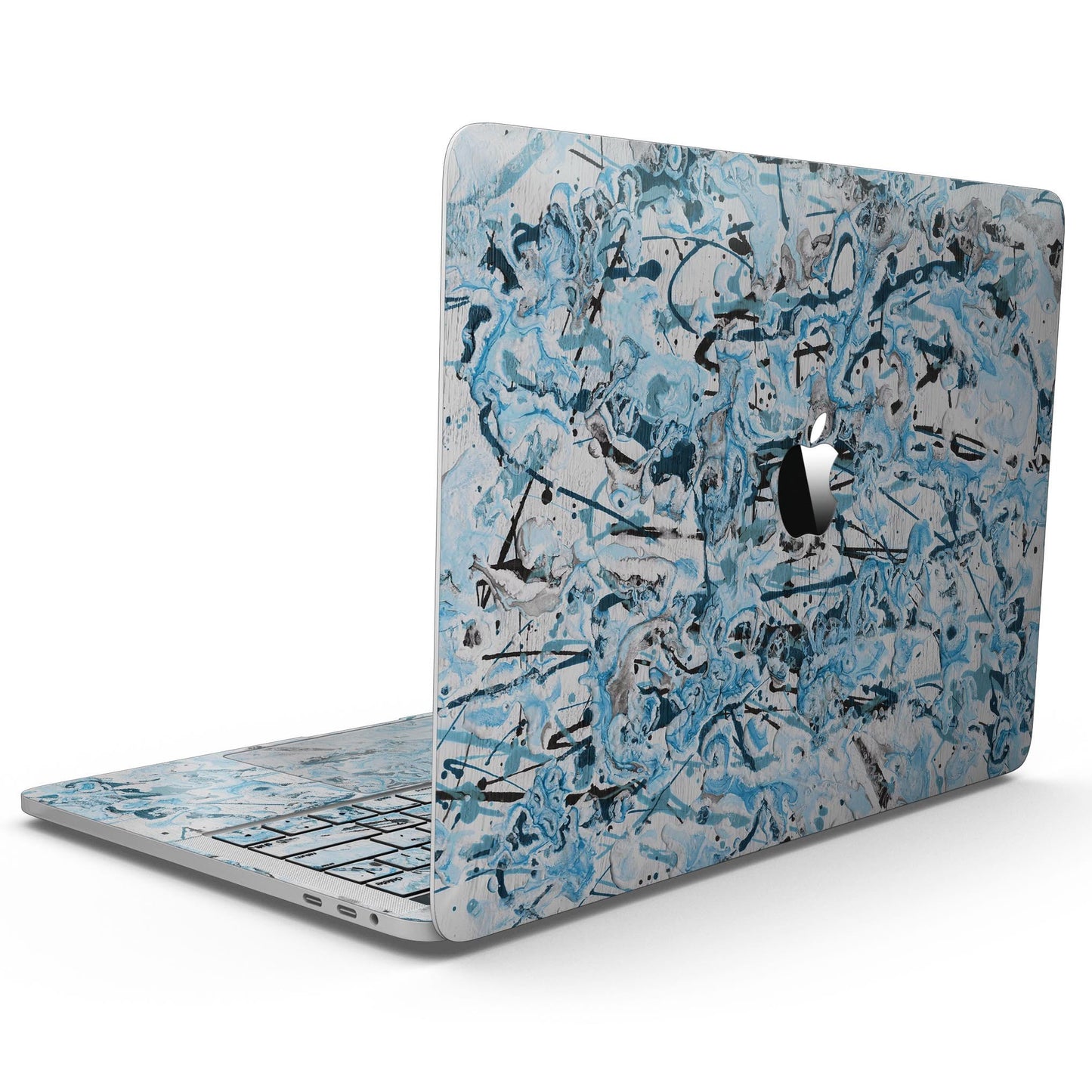 Abstract Wet Paint Teal - 13" MacBook Pro without Touch Bar Skin Kit