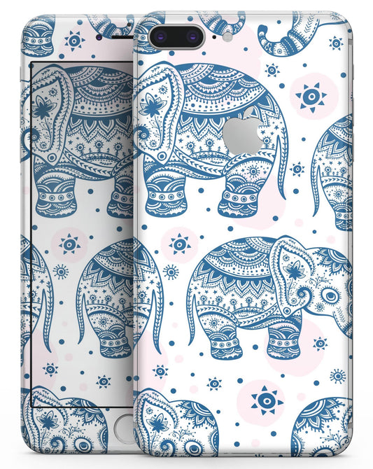 Ethnic Navy Seamless Aztec Elephant - Skin-kit for the iPhone 8 or 8