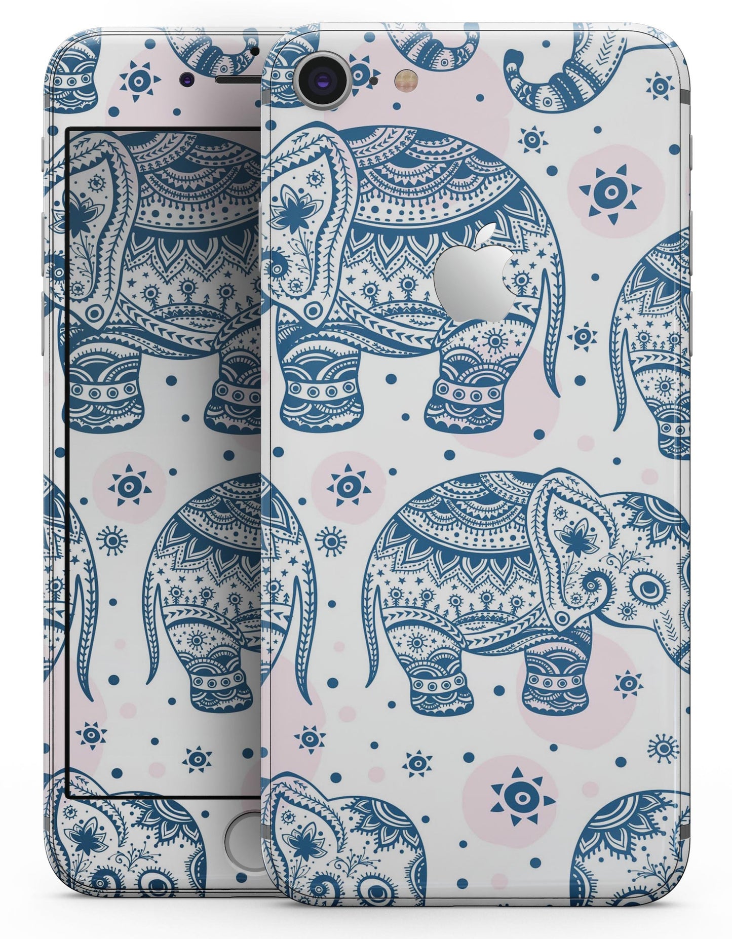 Ethnic Navy Seamless Aztec Elephant - Skin-kit for the iPhone 8 or 8