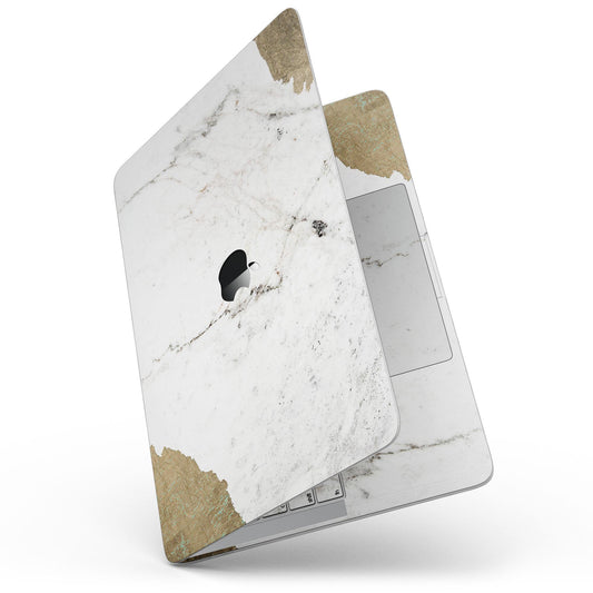 Gold Foiled Marble v2 - 13" MacBook Pro without Touch Bar Skin Kit