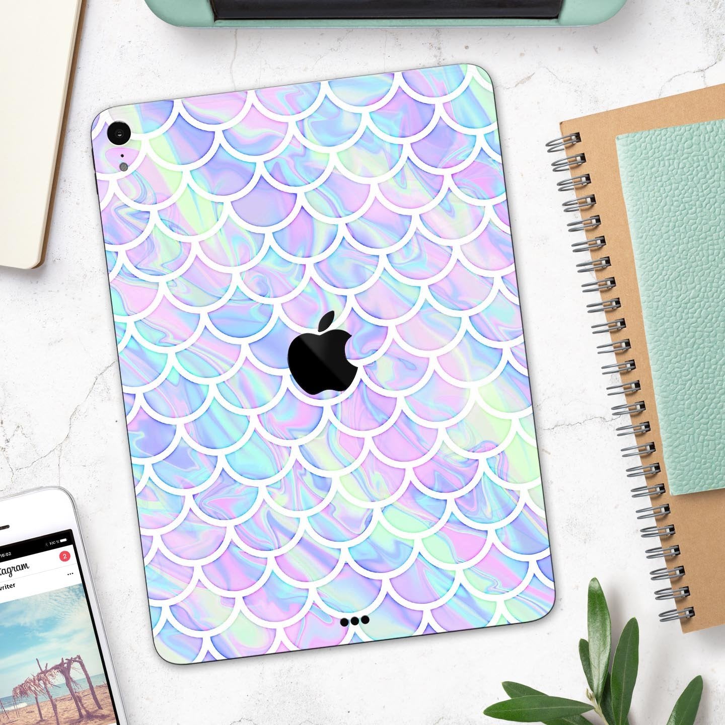 Iridescent Dahlia v8 - Full Body Skin Decal for the Apple iPad Pro