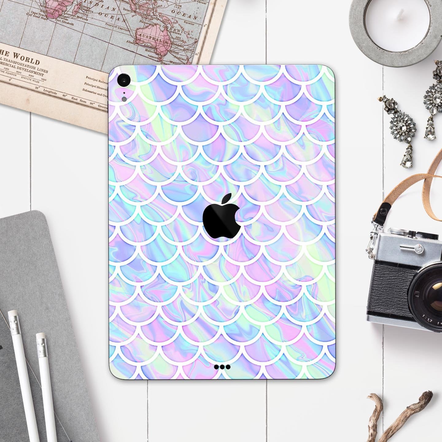 Iridescent Dahlia v8 - Full Body Skin Decal for the Apple iPad Pro
