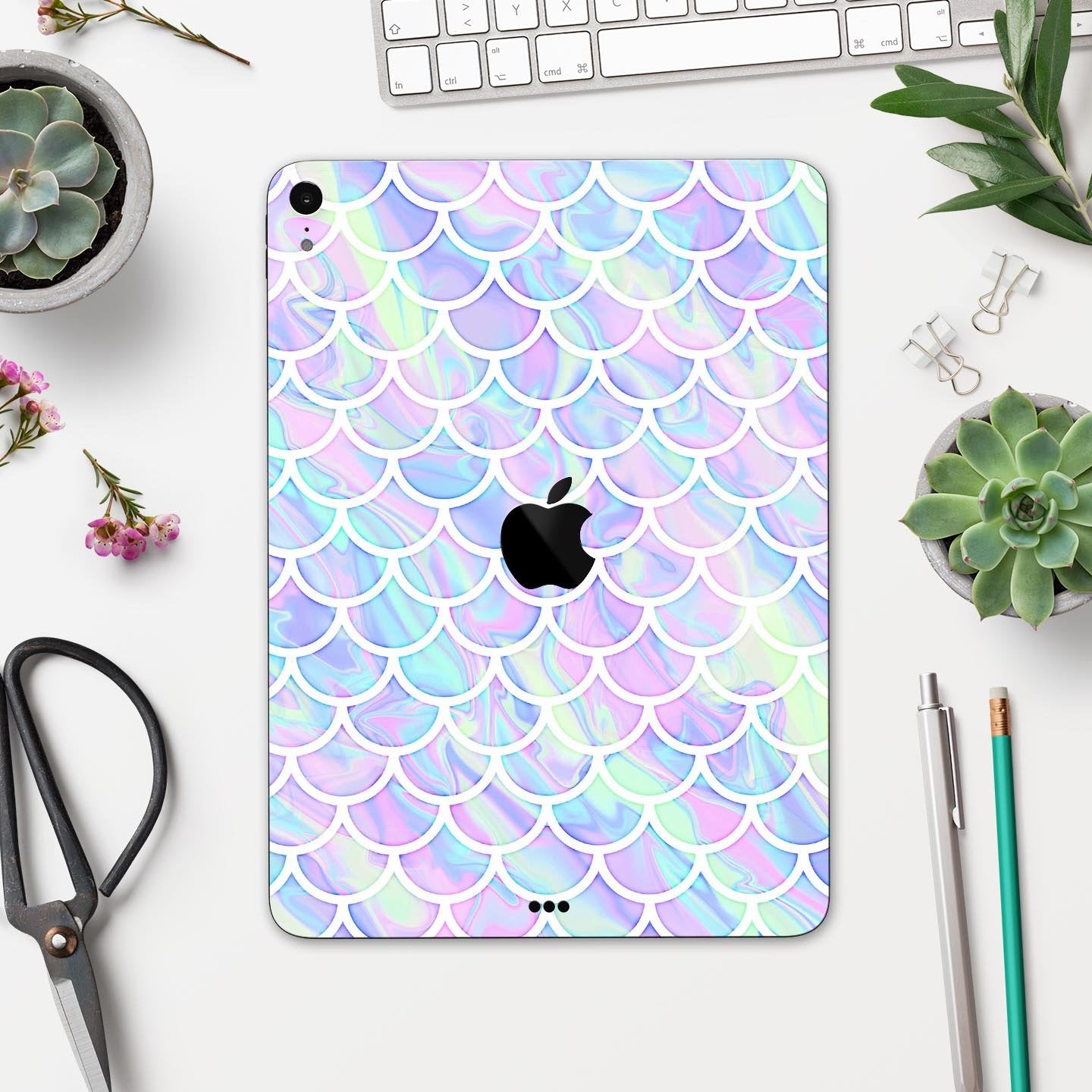 Iridescent Dahlia v8 - Full Body Skin Decal for the Apple iPad Pro