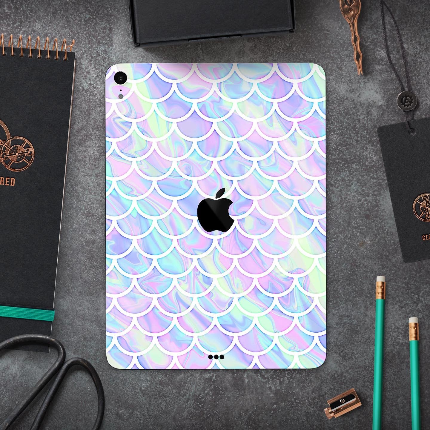 Iridescent Dahlia v8 - Full Body Skin Decal for the Apple iPad Pro