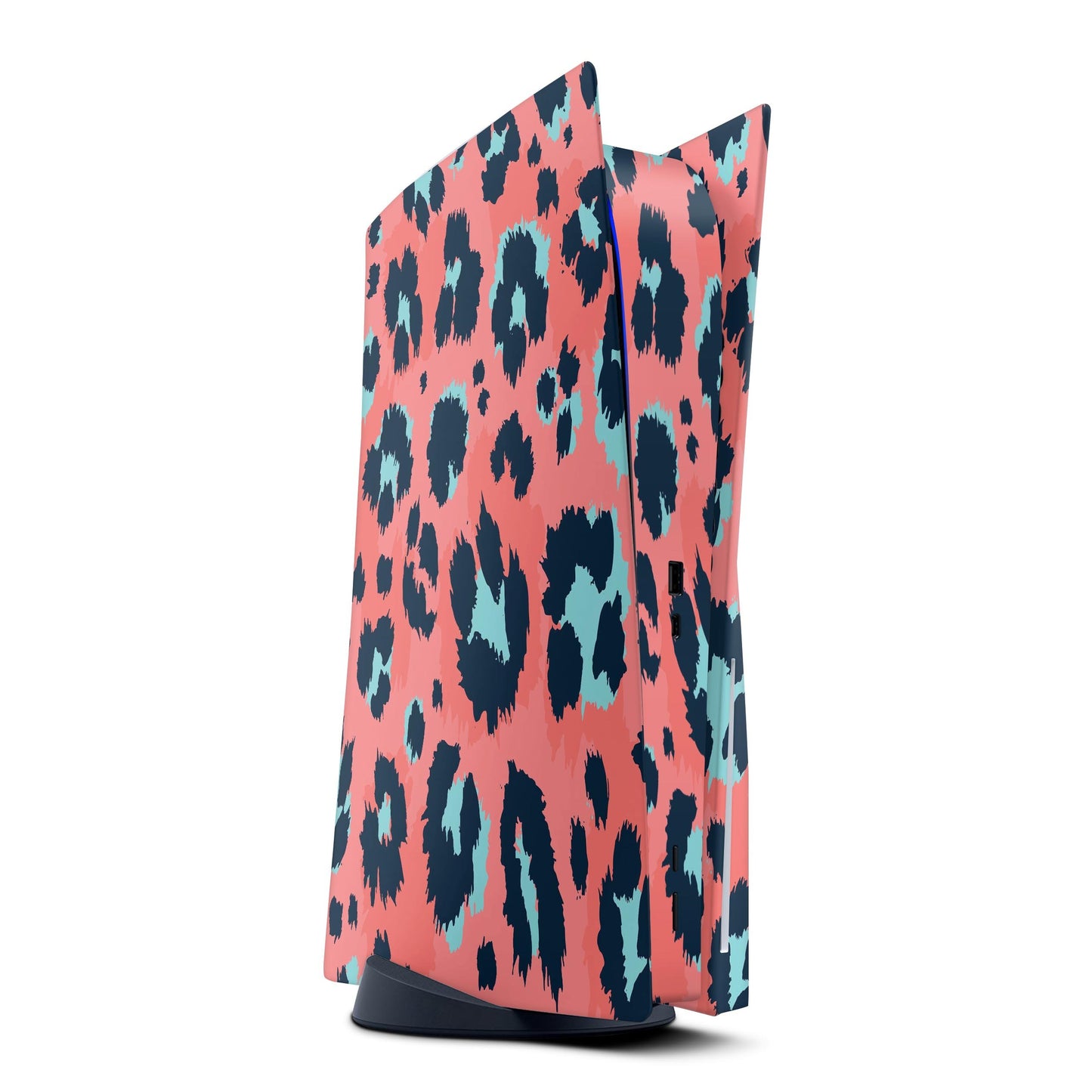 Leopard Coral and Teal V23 - Full Body Skin Decal Wrap Kit for Sony