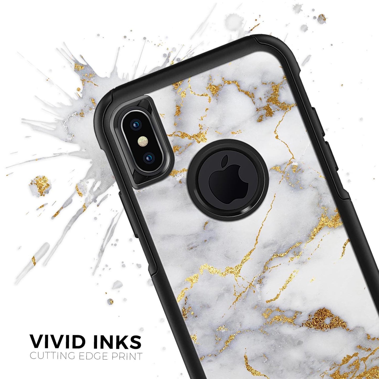 Marble & Digital Gold Foil V2 - Skin Kit for the iPhone OtterBox Cases