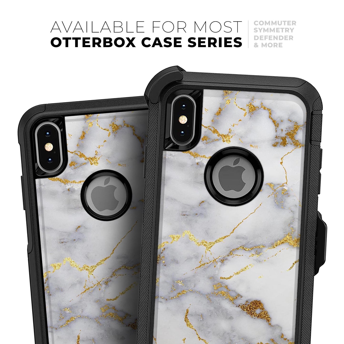 Marble & Digital Gold Foil V2 - Skin Kit for the iPhone OtterBox Cases