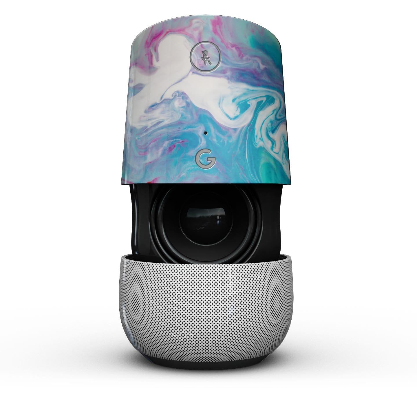 Marbleized Blue Paradise V45 - Full-Body Skin Kit for the Google Home