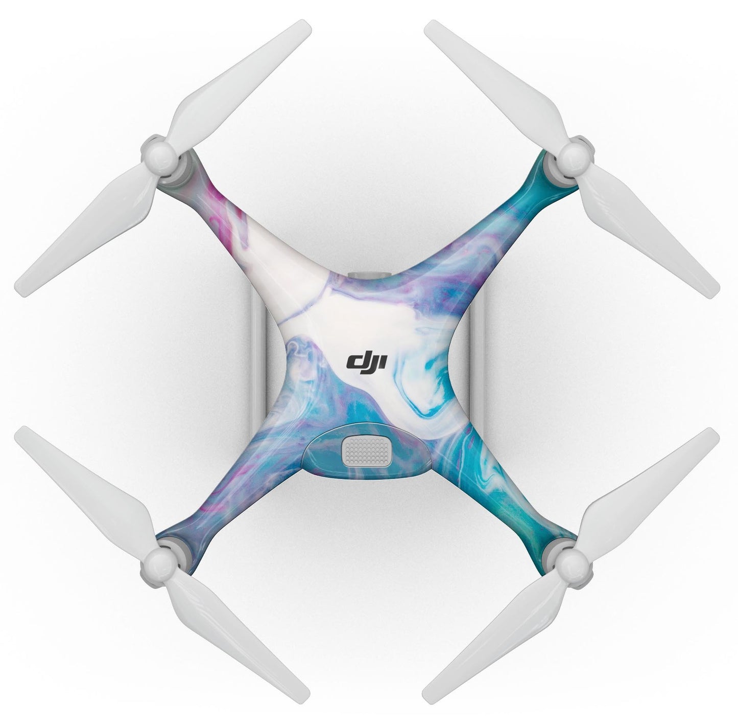 Marbleized Blue Paradise V45 - Full-Body Skin Kit for the DJI Phantom