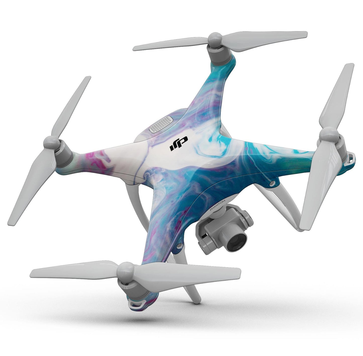 Marbleized Blue Paradise V45 - Full-Body Skin Kit for the DJI Phantom