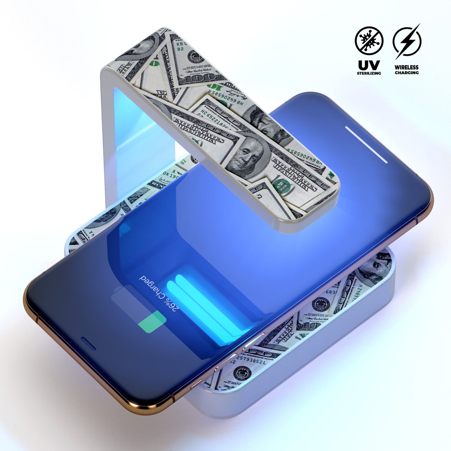 MoneyMan UV Germicidal Sanitizing Sterilizing Wireless Smart Phone
