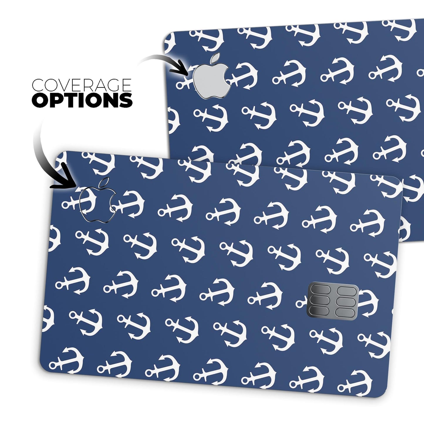 Navy and White Micro Anchors - Premium Protective Decal Skin-Kit for