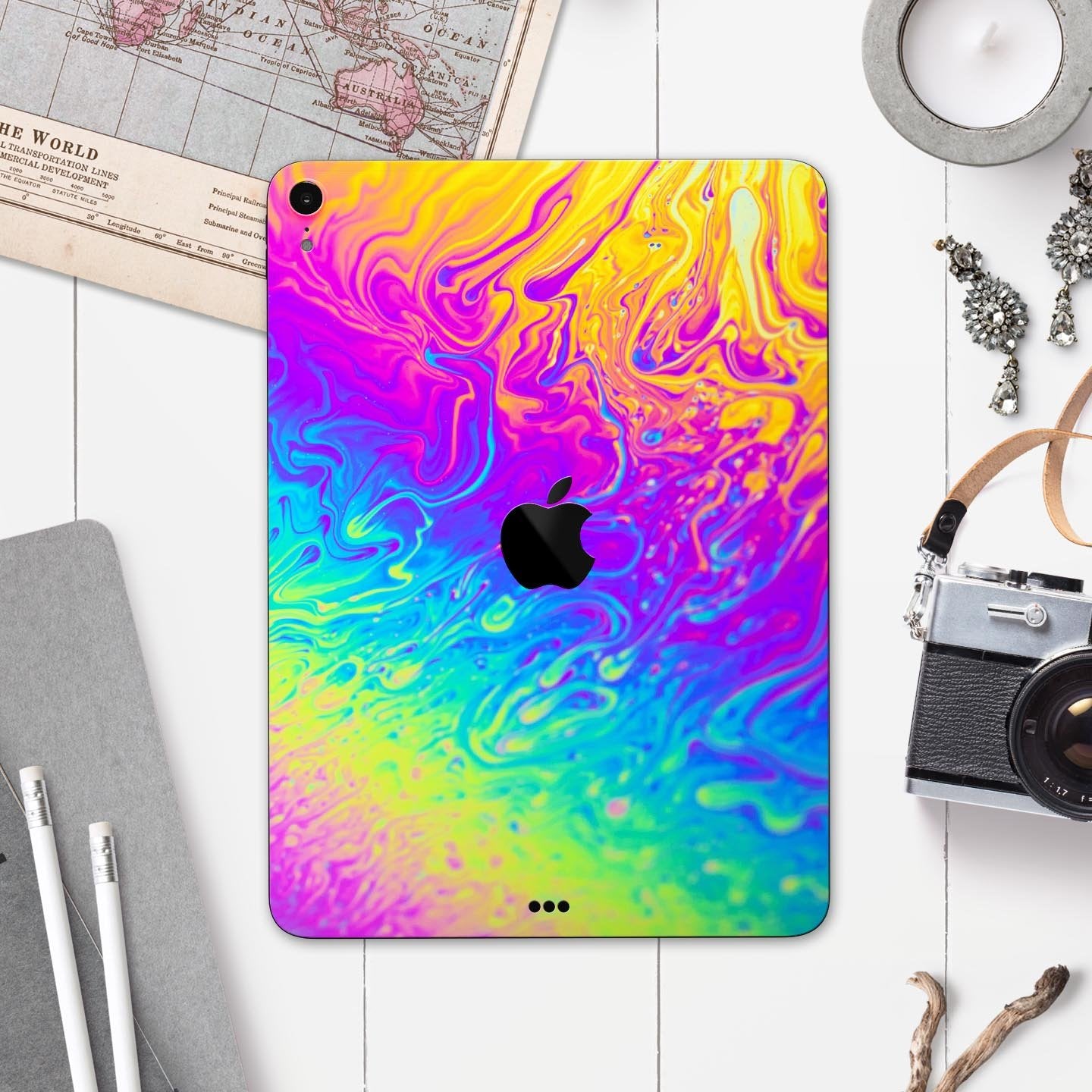 Neon Color Fushion - Full Body Skin Decal for the Apple iPad Pro