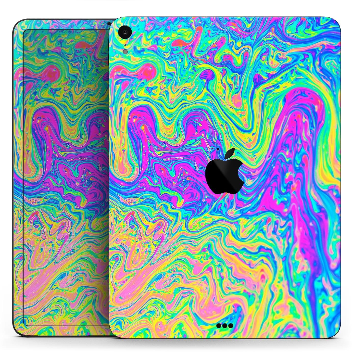 Neon Color Swirls - Full Body Skin Decal for the Apple iPad Pro 12.9",