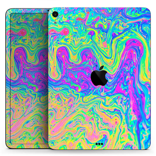 Neon Color Swirls - Full Body Skin Decal for the Apple iPad Pro 12.9",
