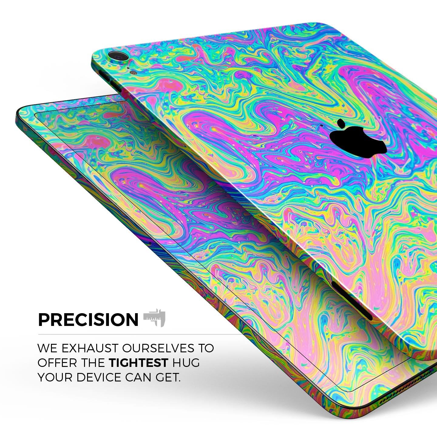 Neon Color Swirls - Full Body Skin Decal for the Apple iPad Pro 12.9",