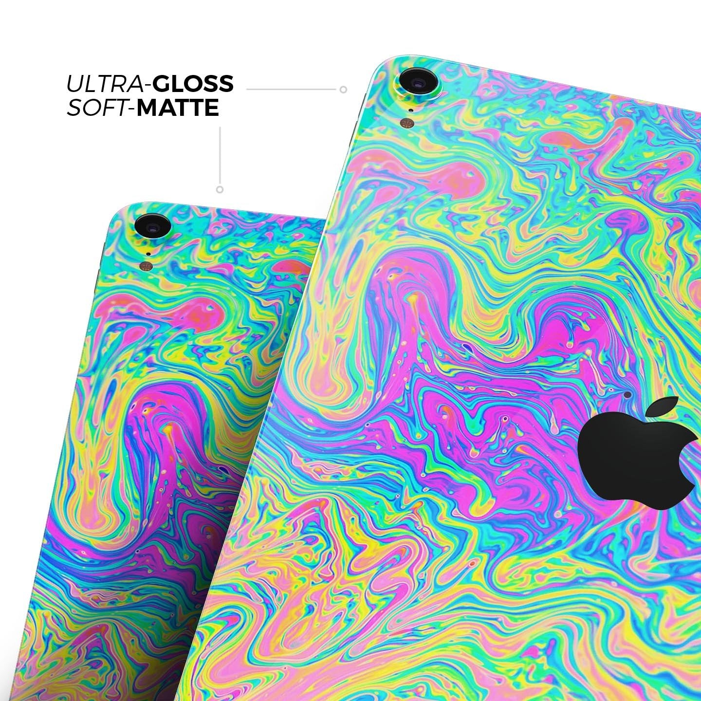 Neon Color Swirls - Full Body Skin Decal for the Apple iPad Pro 12.9",