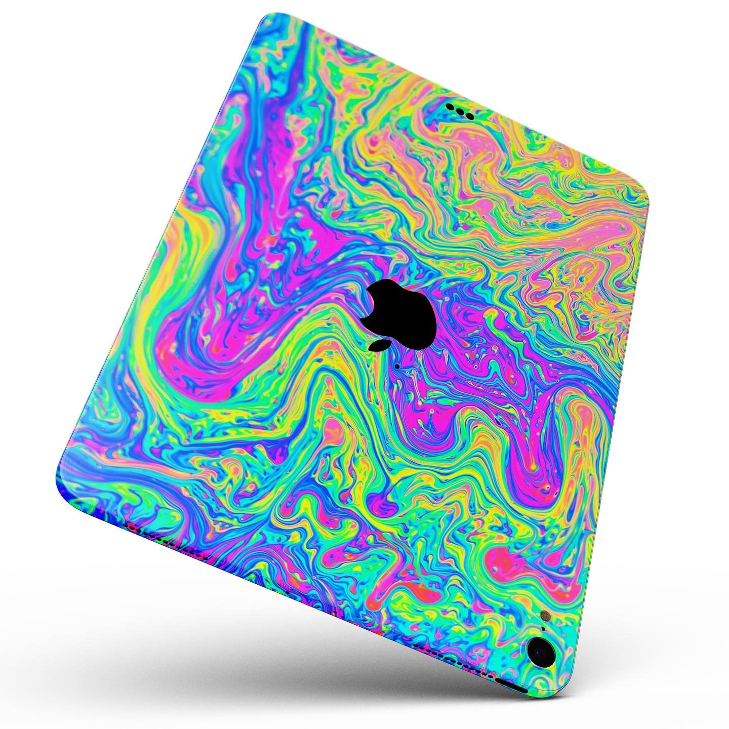 Neon Color Swirls - Full Body Skin Decal for the Apple iPad Pro 12.9",