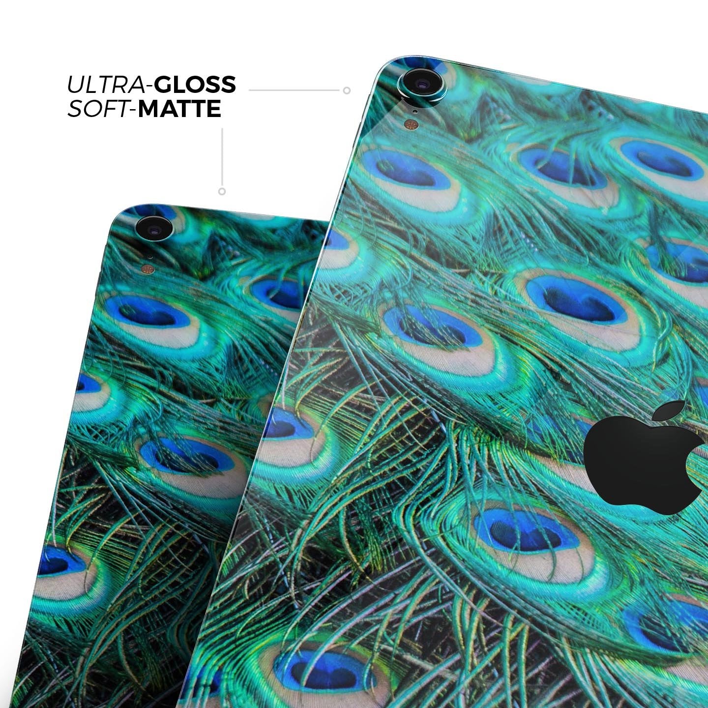 Neon Multiple Peacock - Full Body Skin Decal for the Apple iPad Pro