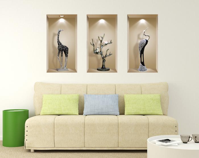 3D Niche Wall Art Decals - Set Of 3 | Easy To Apply, Stunning