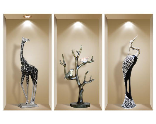 3D Niche Wall Art Decals - Set Of 3 | Easy To Apply, Stunning