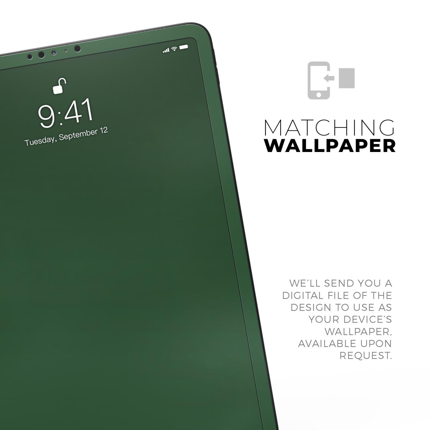Solid Hunter Green - Full Body Skin Decal for the Apple iPad Pro