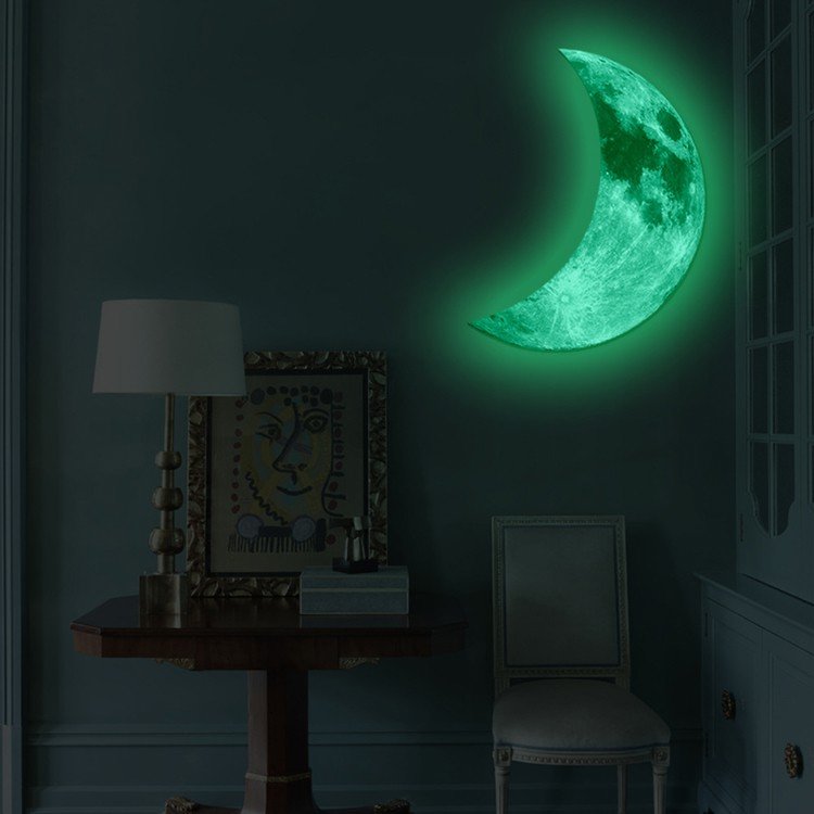 Glow Crescent Moon Wall Decal