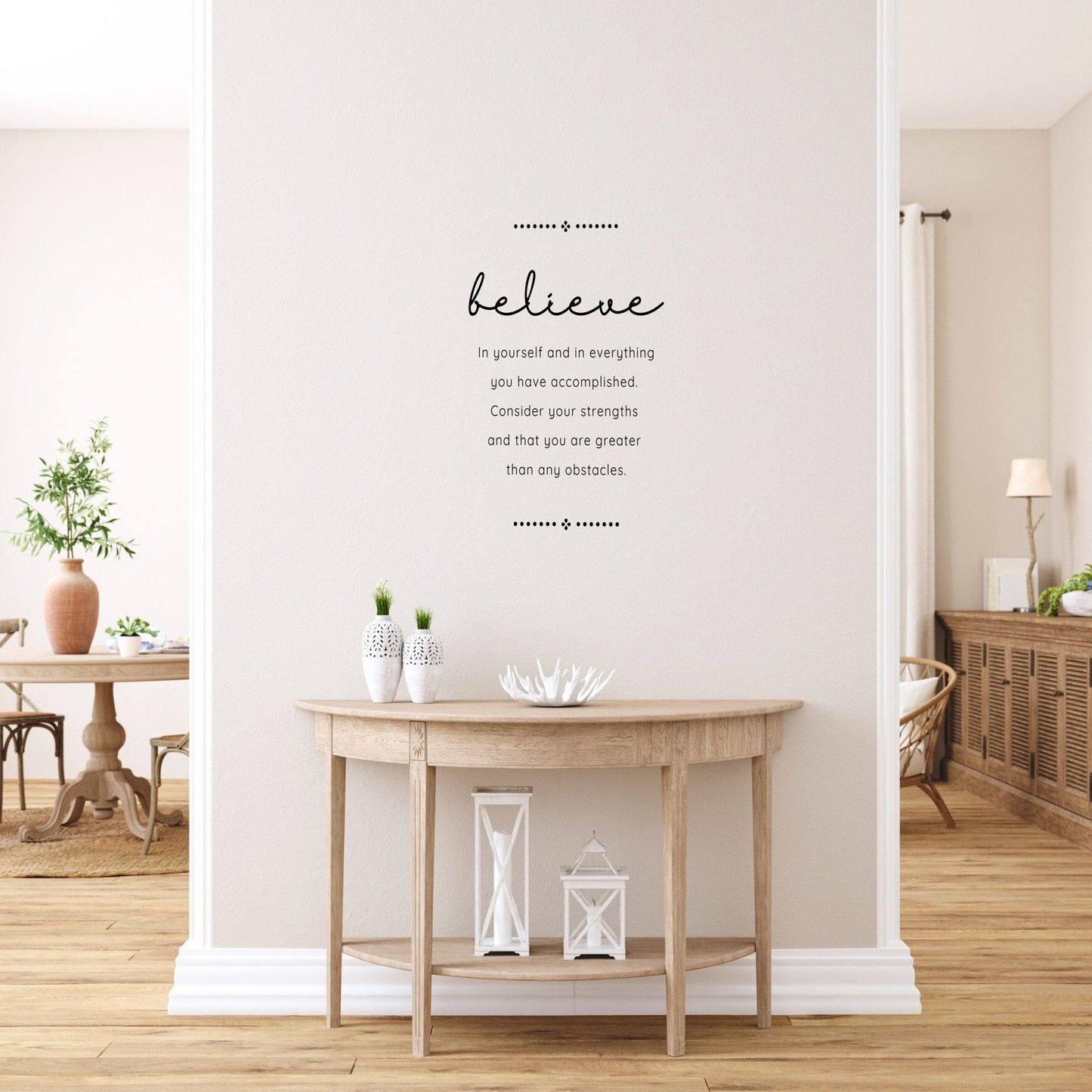 Removable Vinyl Wall Decal - Easy Peel and Stick Believe Inspirational