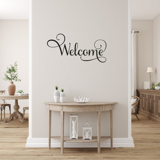 Decor - Welcome Removable Vinyl Wall Decal - Easy Peel and Stick Wall