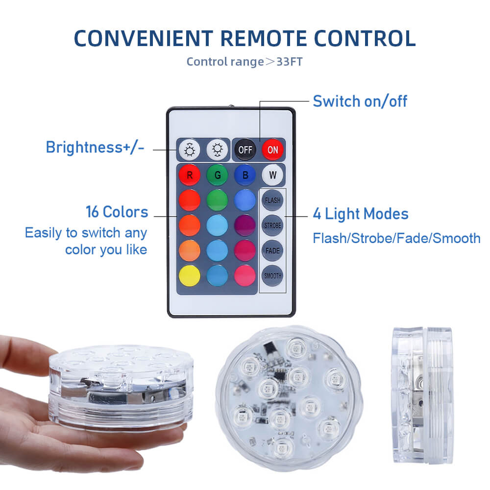 Battery Operated LED Submersible Lights(1 Packs)